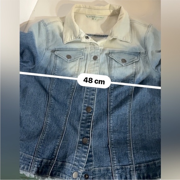 Cleo Blue and White Ombre Denim Jacket - Picture 7 of 8